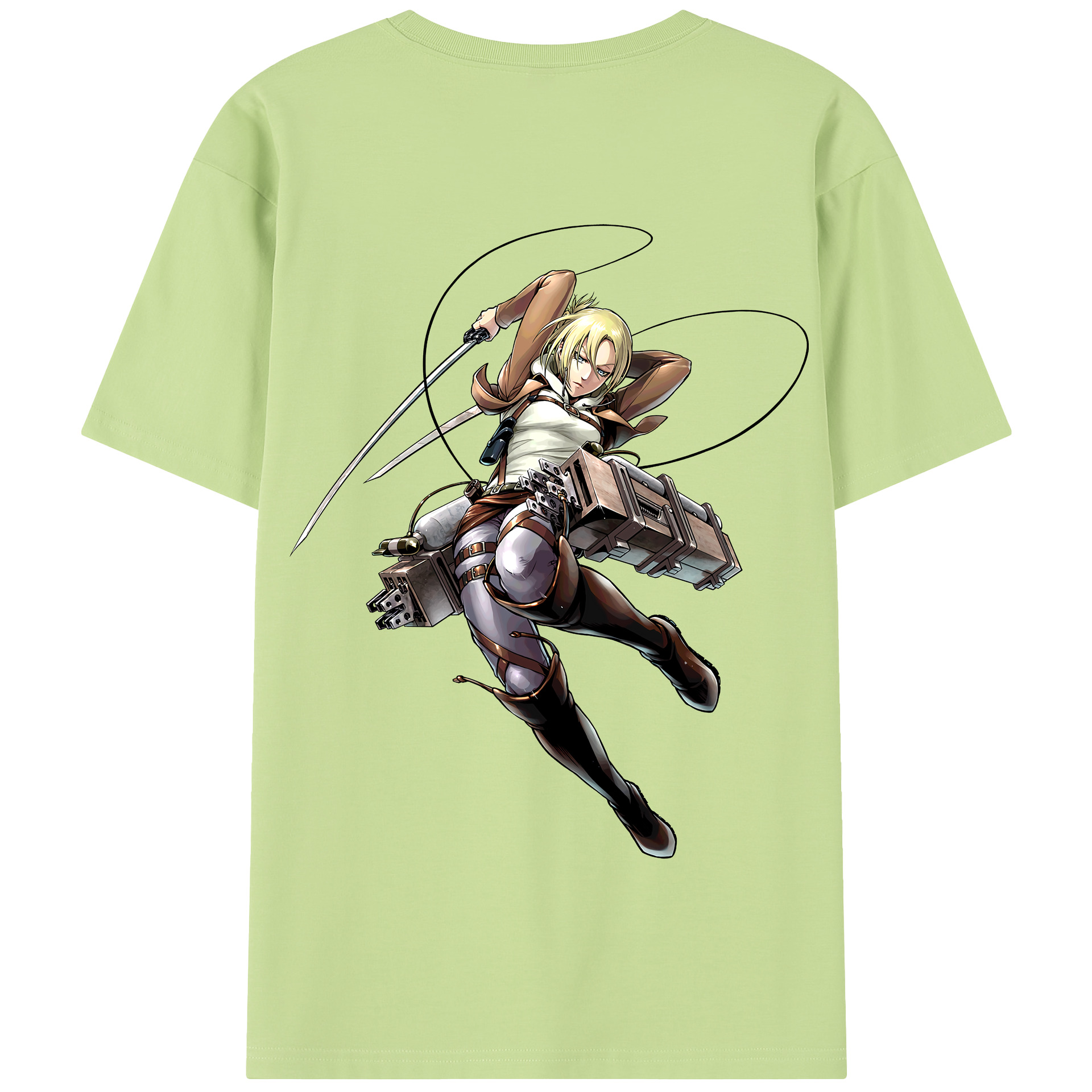 （画像用） 進撃の巨人 アニ・レオンハート Attack on Titan Annie Leonhart 綿100％半袖Tシャツ（背面プリント）